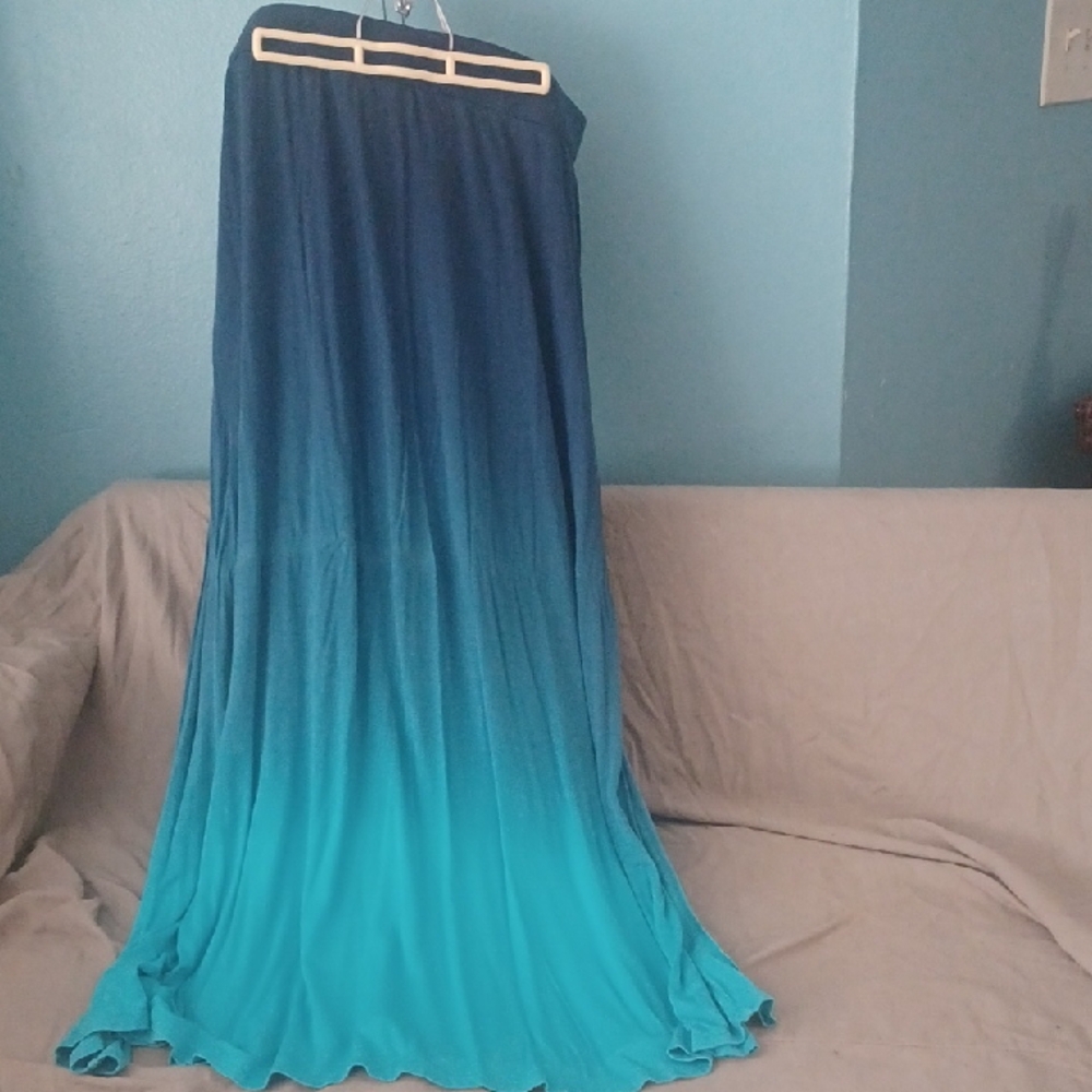 Lane Bryant Blue Ombre Maxi Skirt